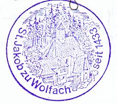 Der Stempel der Wallfahrts-Kirche St.Jakob in Wolfach